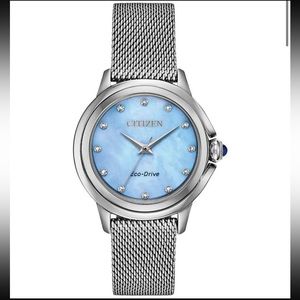 Citizen Ceci Eco-Drive Diamond Mother-of-Pearl Bracelet Watch Silver